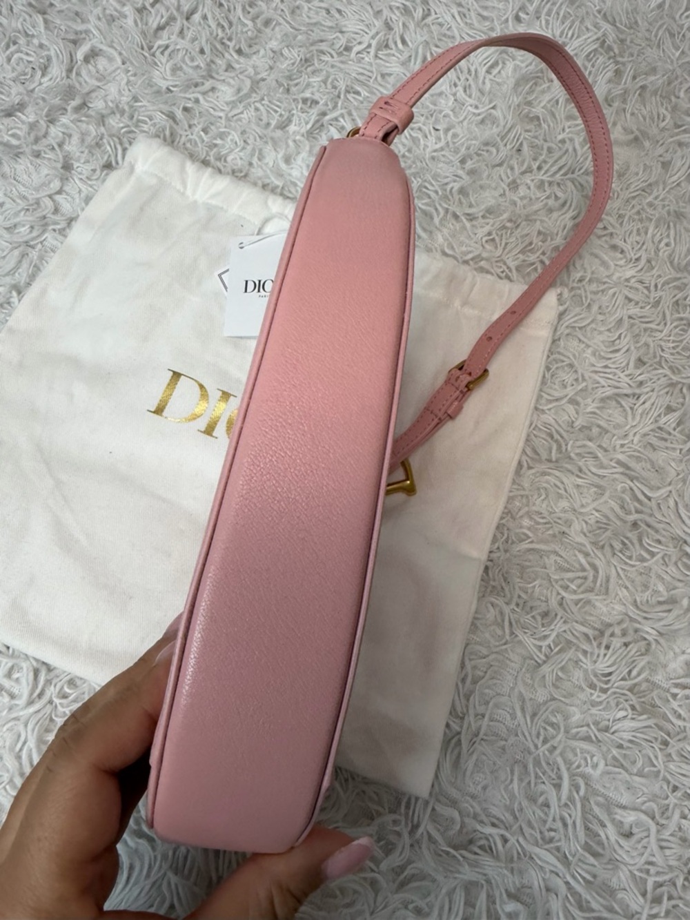 CHRISTIAN DIOR Goatskin Saddle Rodeo Pouch in Pink - Picture 5 of 12